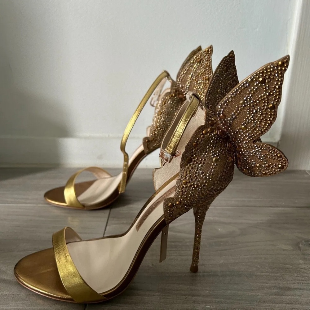 Sophia Webster rose gold sandals. Purchased for $900, selling for $600. Size38.5
